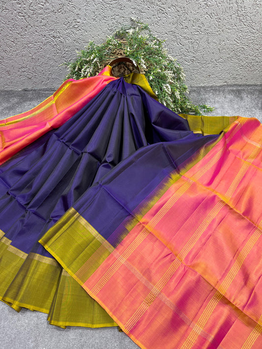 ROYAL BLUE SILK PURE HANDLOOM KANJIVARAM SAREE