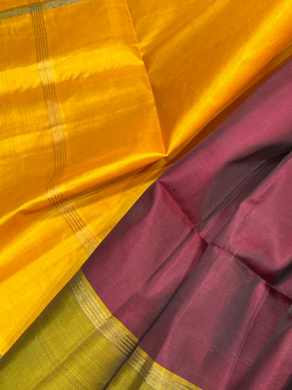 WINE MAROON SILK PURE HANDLOOM KANJIVARAM SAREE