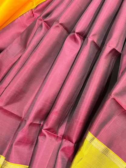 WINE MAROON SILK PURE HANDLOOM KANJIVARAM SAREE