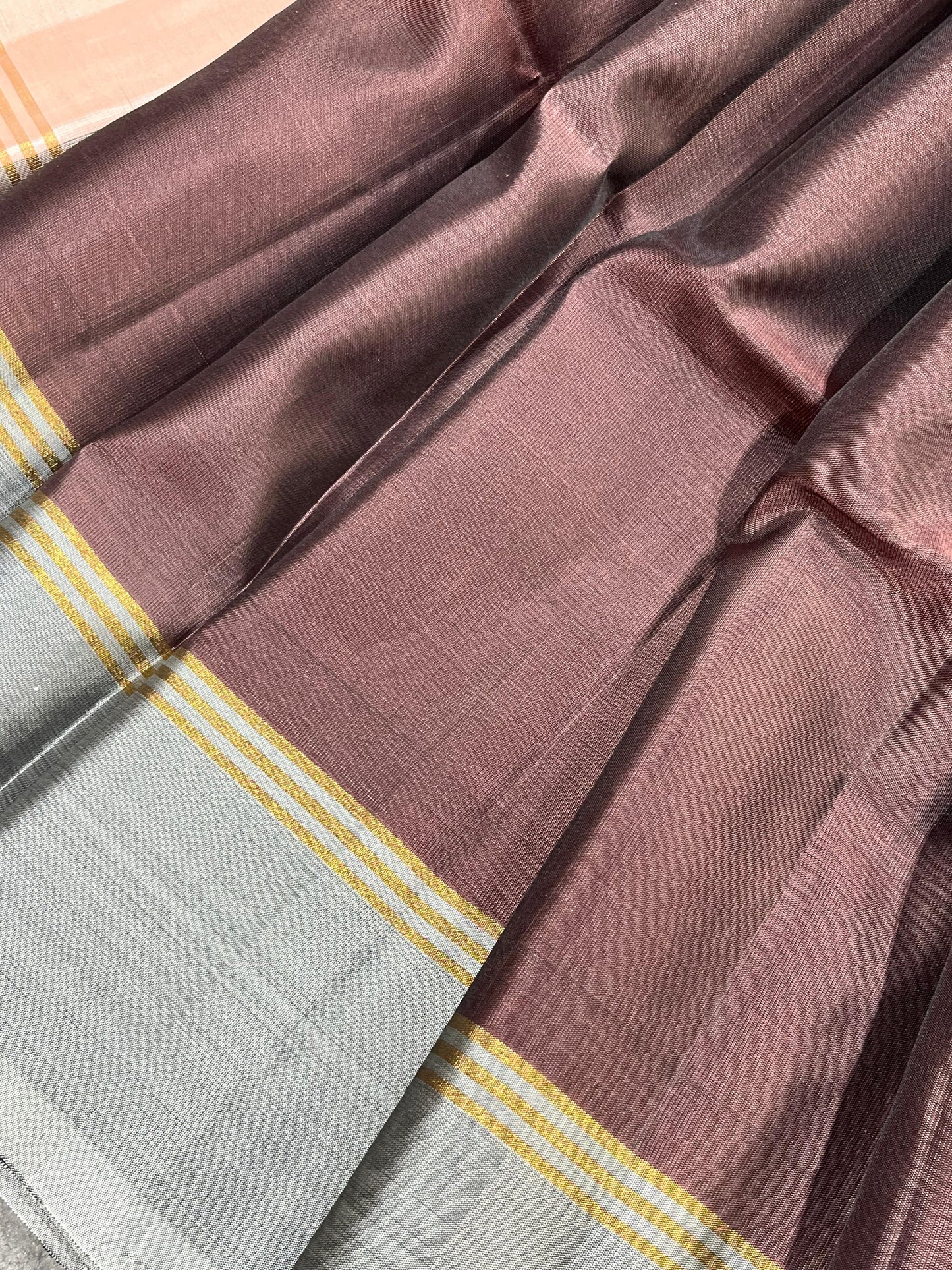 DARK BROWN SILK PURE HANDLOOM KANJIVARAM SAREE