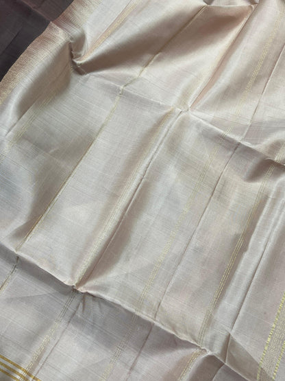 SAGE GREY SILK PURE HANDLOOM KANJIVARAM SAREE