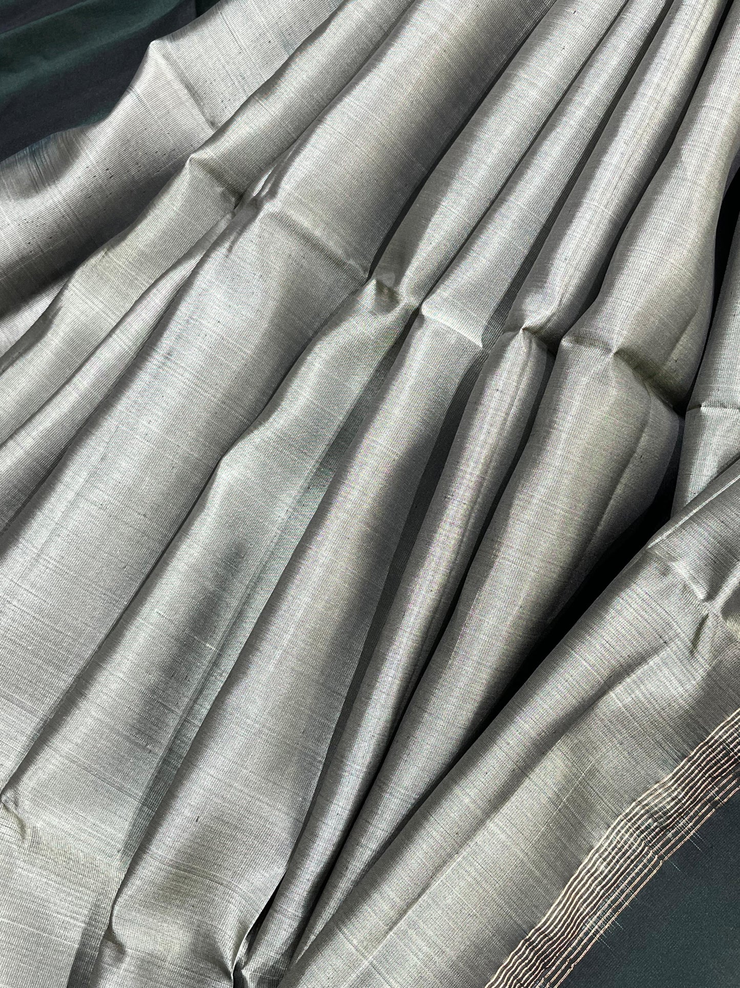 SAGE GREY SILK PURE HANDLOOM KANJIVARAM SAREE