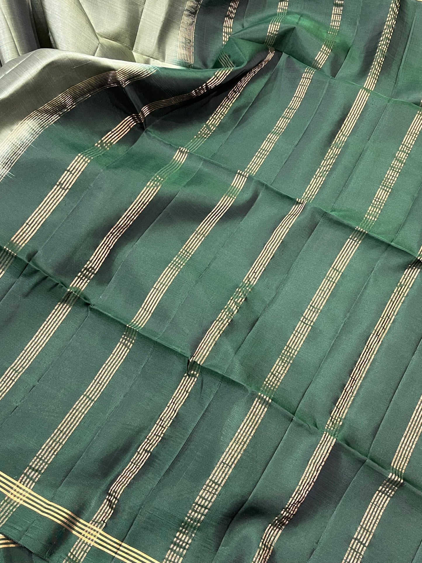 SAGE GREY SILK PURE HANDLOOM KANJIVARAM SAREE