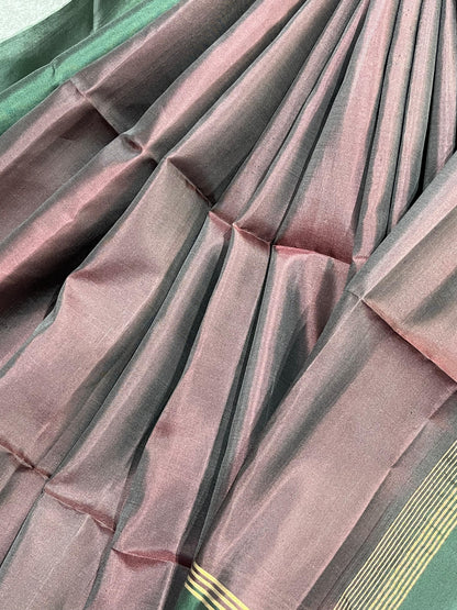 MAUVE BROWN SILK PURE HANDLOOM KANJIVARAM SAREE