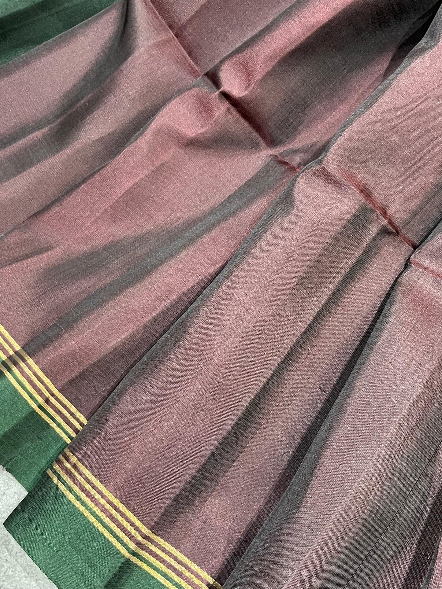 MAUVE BROWN SILK PURE HANDLOOM KANJIVARAM SAREE