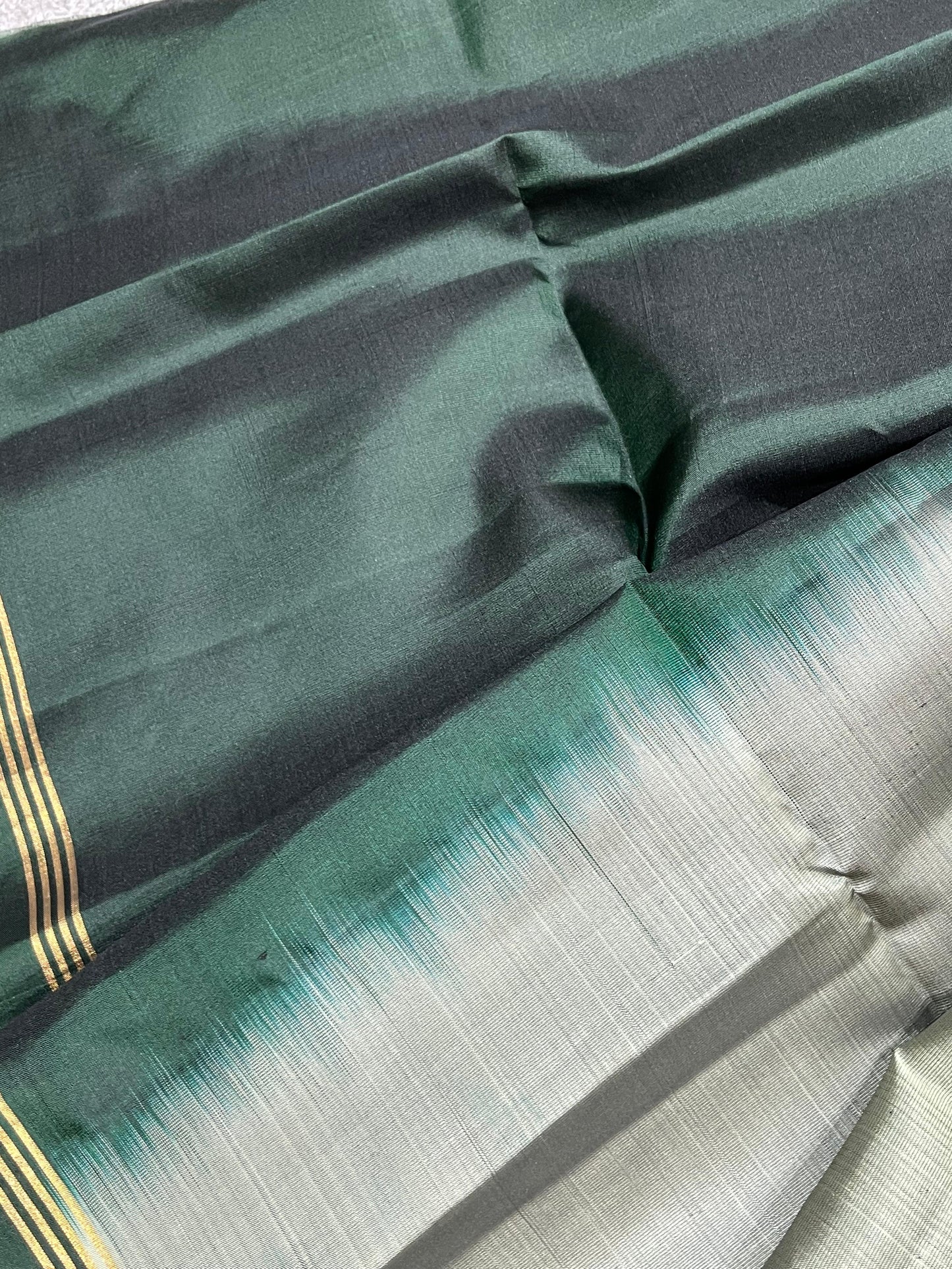 SAGE GREY SILK PURE HANDLOOM KANJIVARAM SAREE
