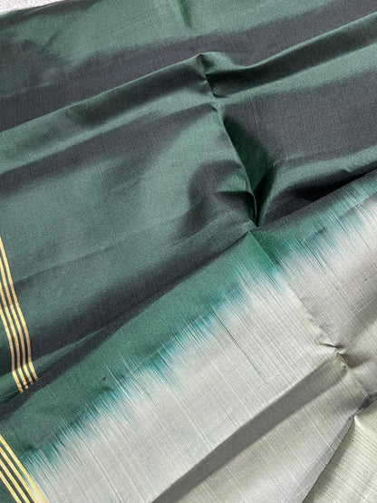 SAGE GREY SILK PURE HANDLOOM KANJIVARAM SAREE