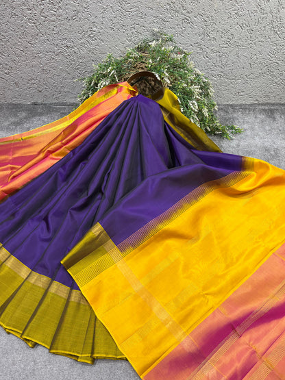 ROYAL BLUE SILK PURE HANDLOOM KANJIVARAM SAREE