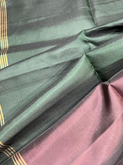 MAUVE BROWN SILK PURE HANDLOOM KANJIVARAM SAREE