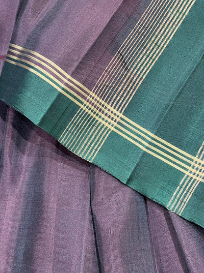MAUVE BROWN SILK PURE HANDLOOM KANJIVARAM SAREE