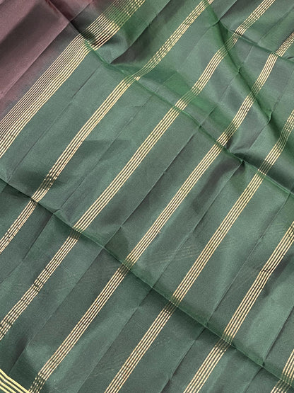 MAUVE BROWN SILK PURE HANDLOOM KANJIVARAM SAREE