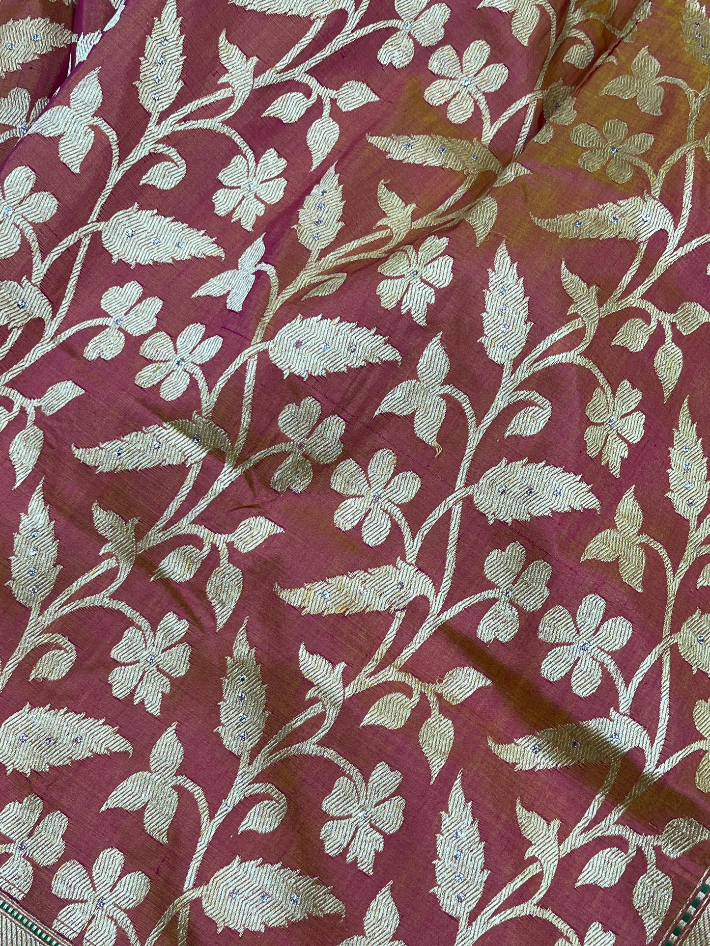 DUSTY ROSE SILK PURE HANDLOOM BANARASI SAREE