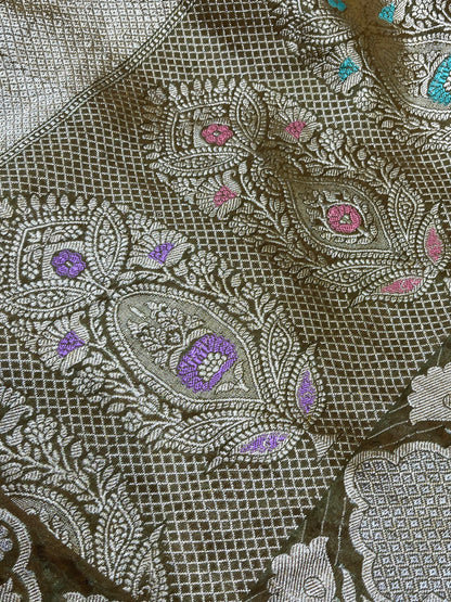 BROWN SILK PURE HANDLOOM BHANDEJ SAREE