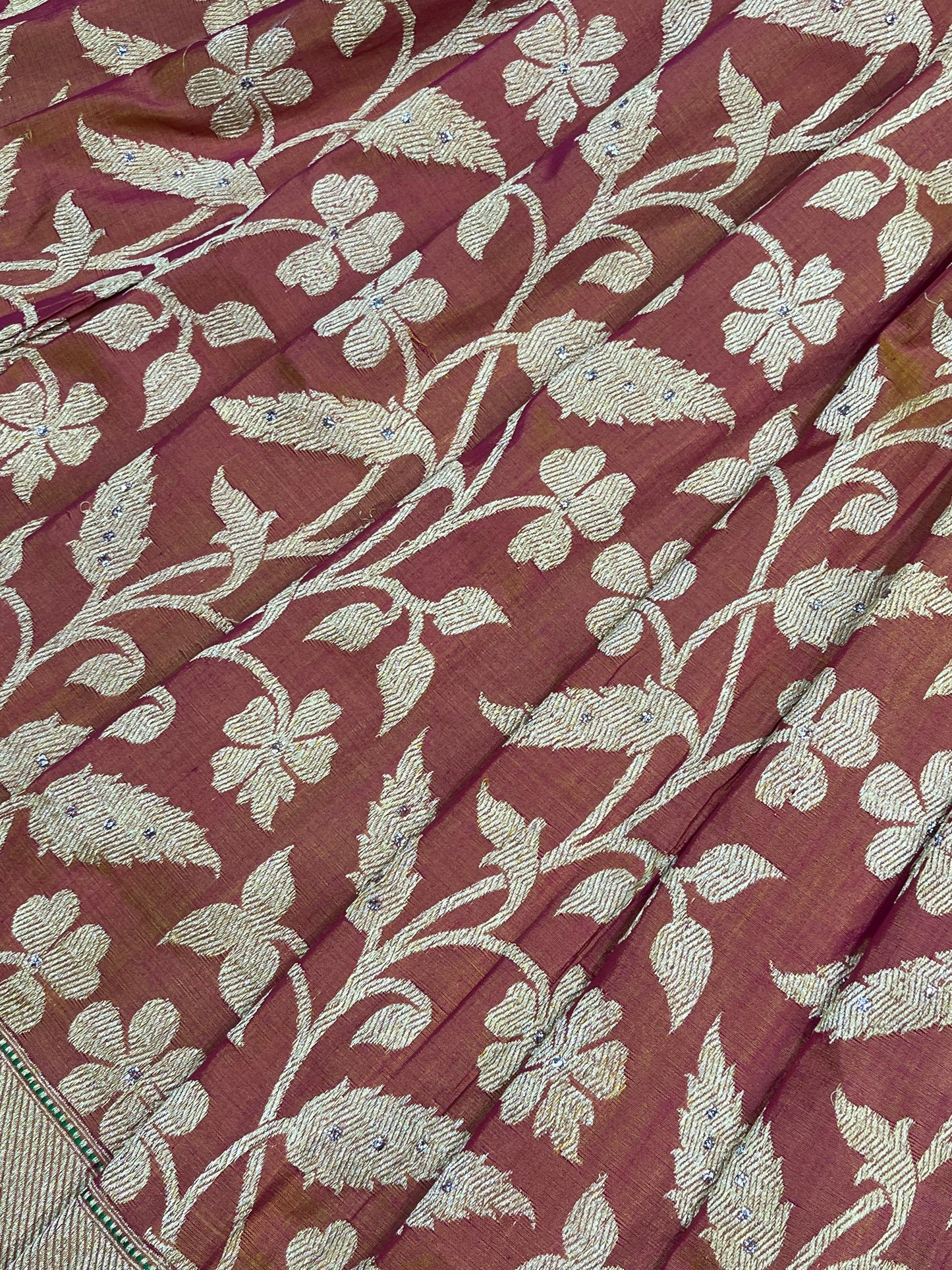 DUSTY ROSE SILK PURE HANDLOOM BANARASI SAREE