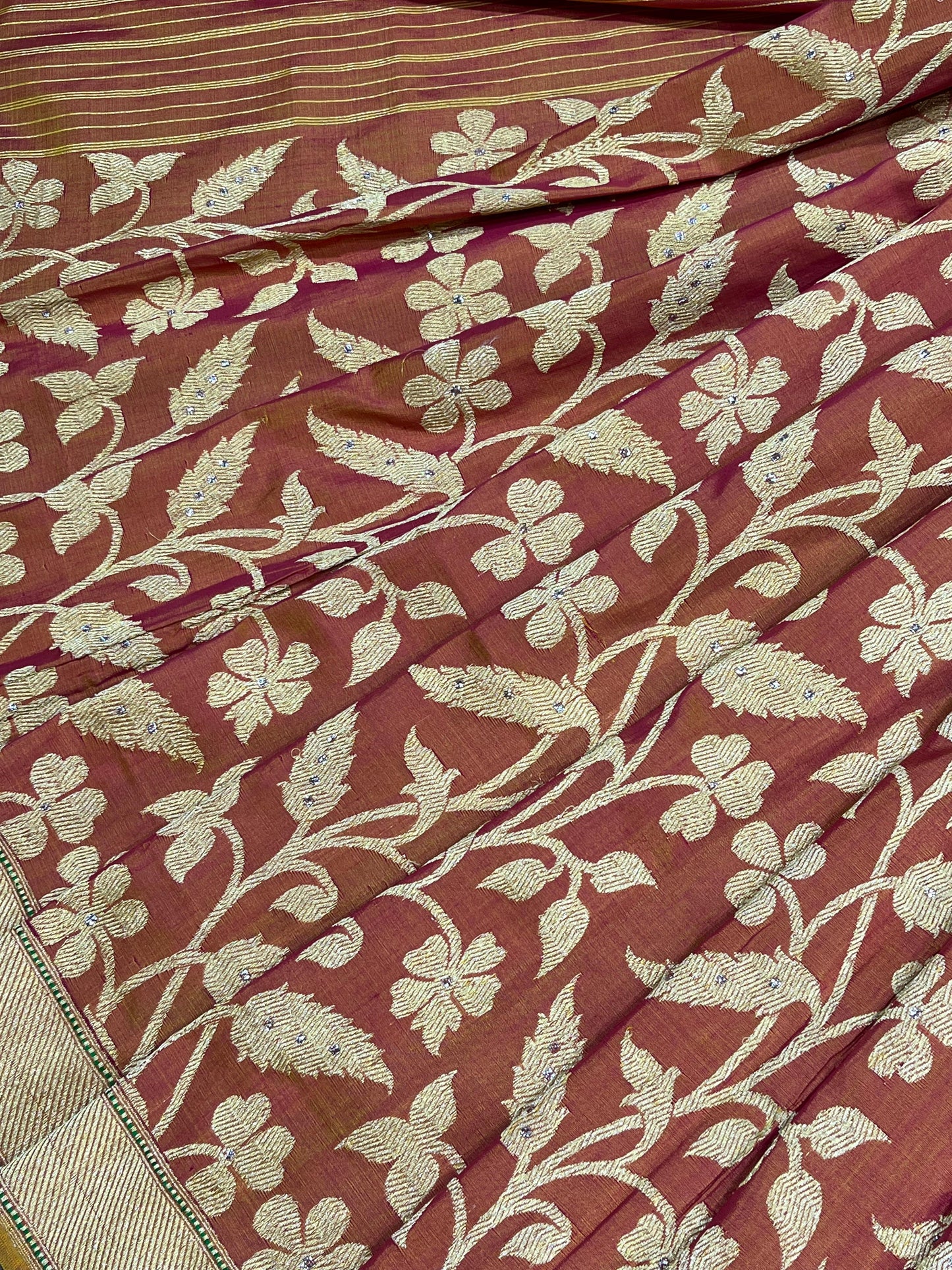 DUSTY ROSE SILK PURE HANDLOOM BANARASI SAREE