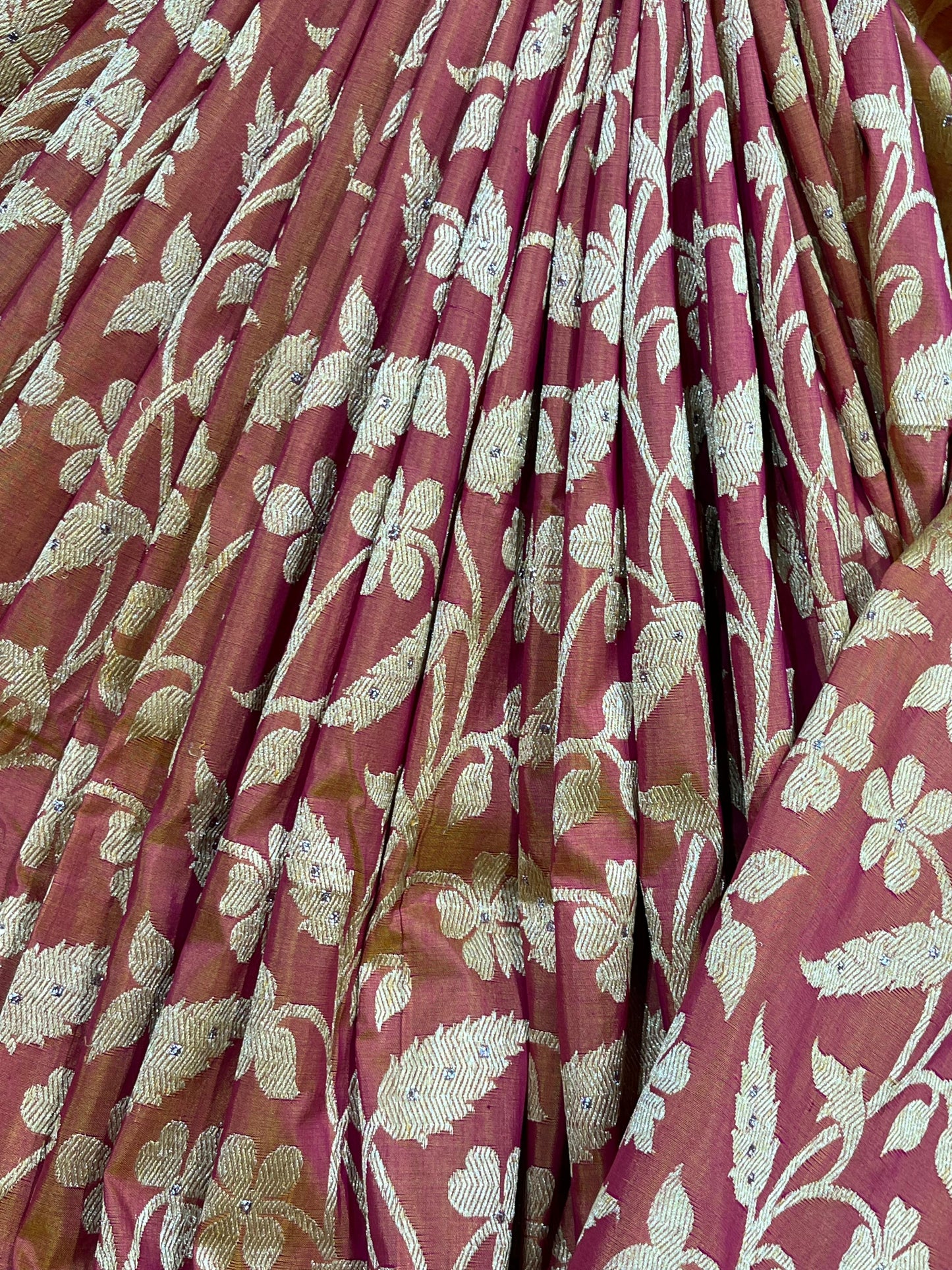 DUSTY ROSE SILK PURE HANDLOOM BANARASI SAREE