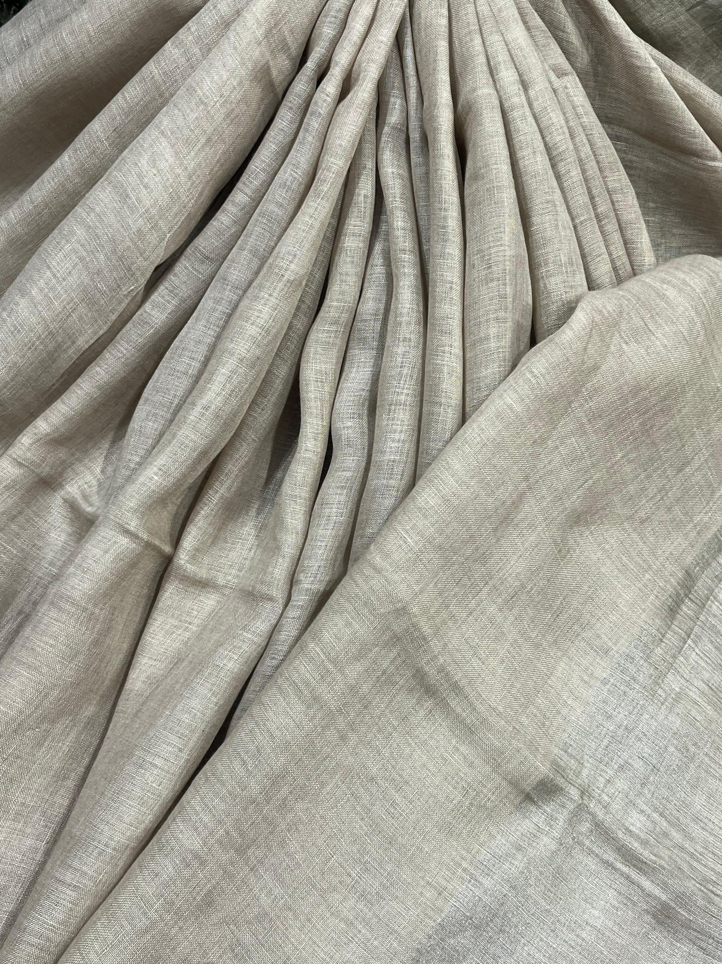 CAPPUCCINO PURE HANDLOOM LINEN SAREE