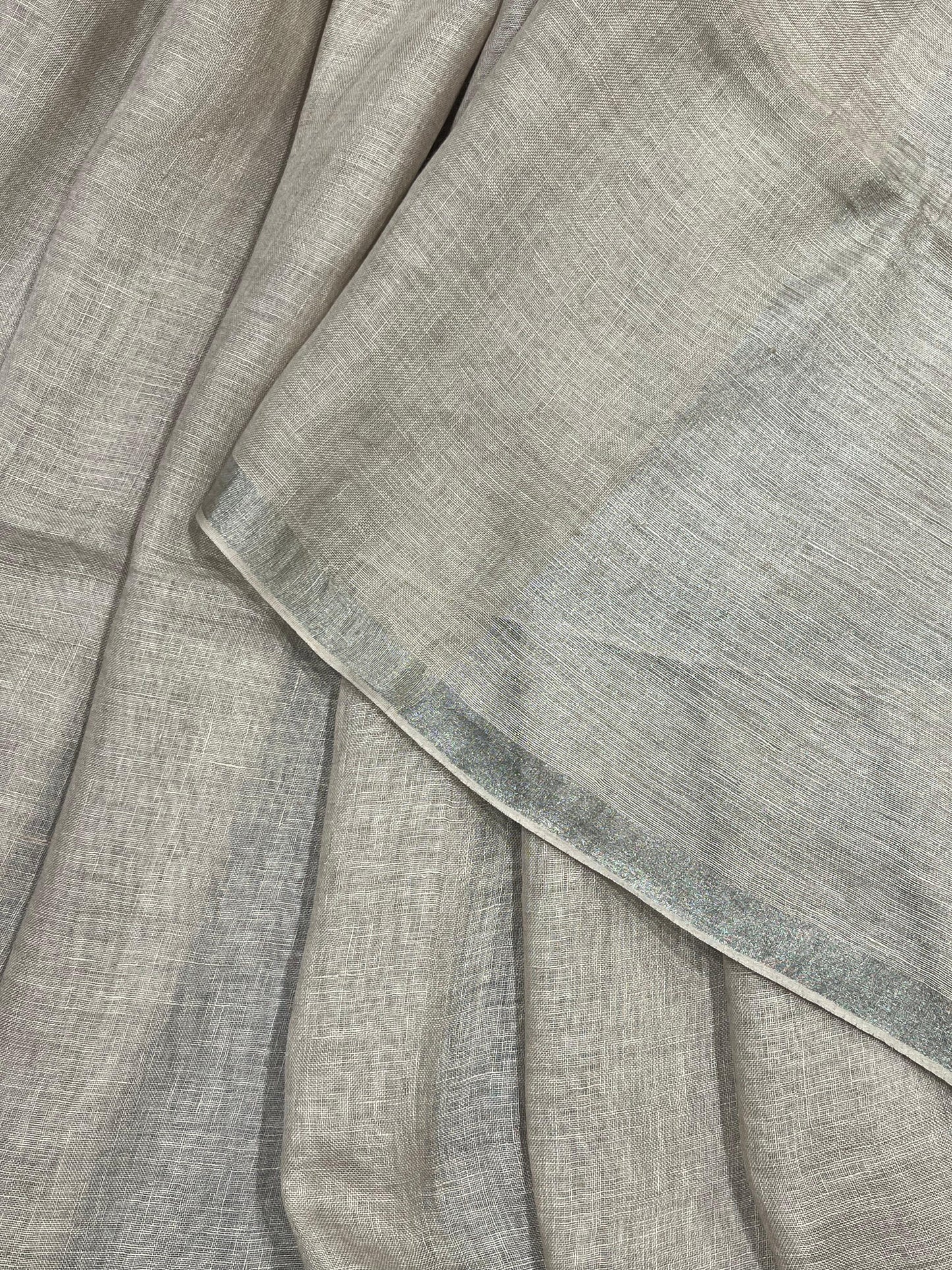 CAPPUCCINO PURE HANDLOOM LINEN SAREE