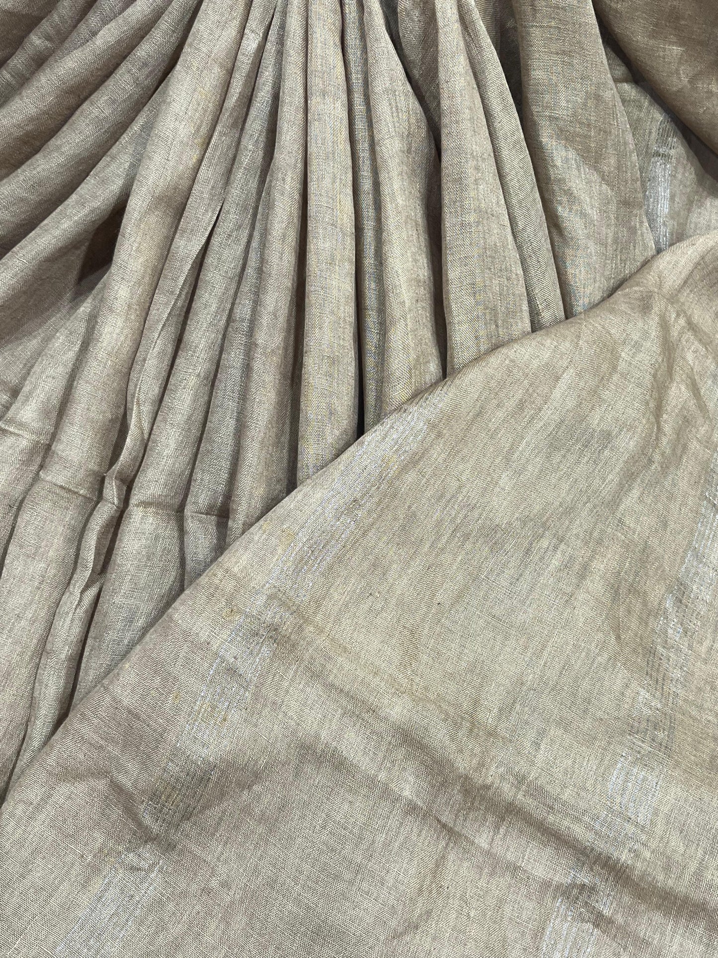 SAND GOLD PURE HANDLOOM LINEN SAREE