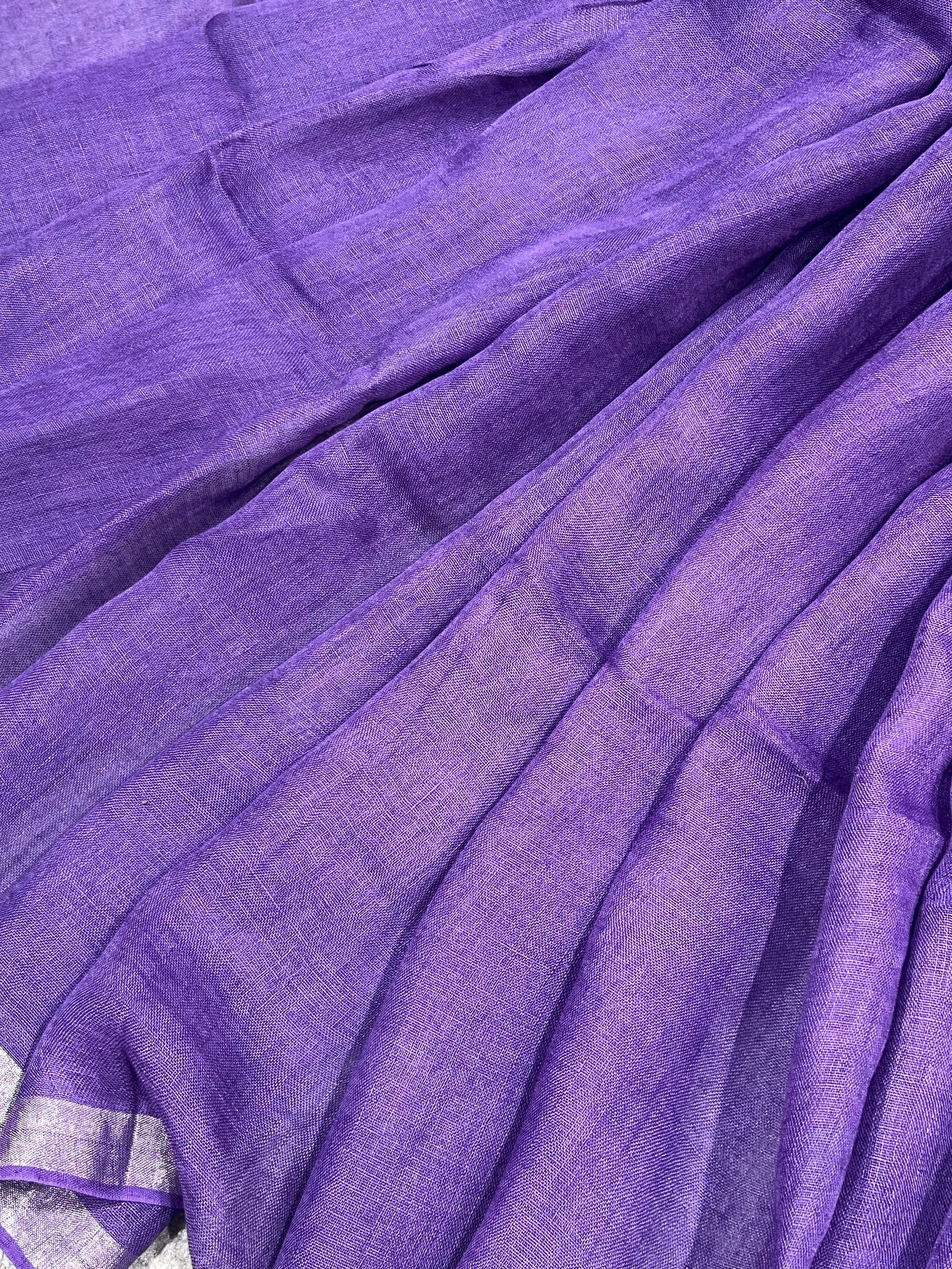 PURPLE PURE HANDLOOM LINEN SAREE