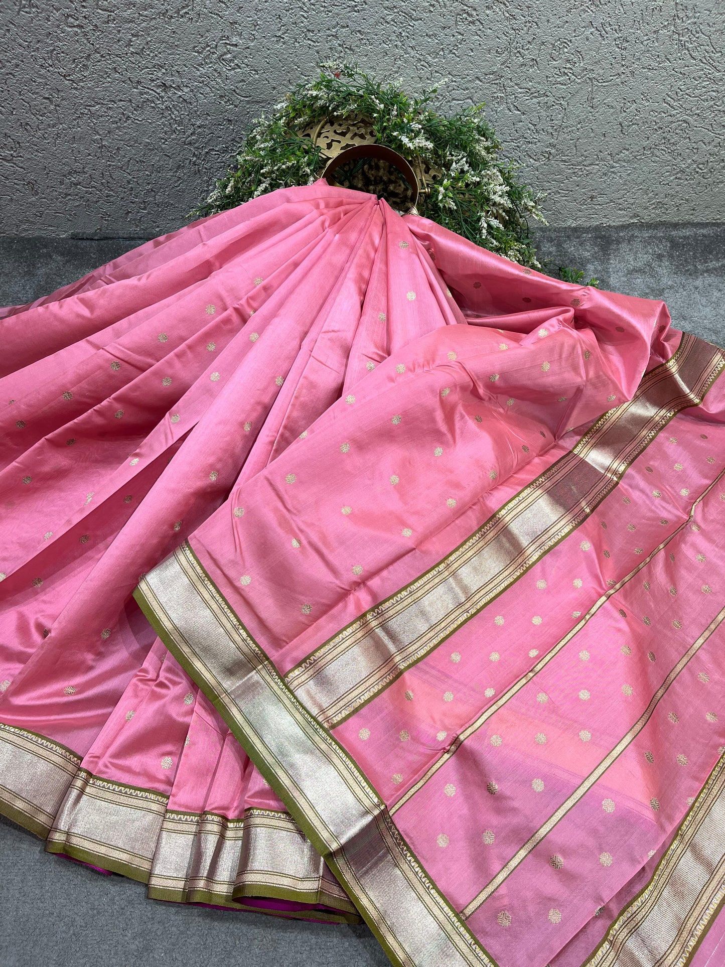 PINK SILK DO RUKHI PURE HANDLOOM CHANDERI SAREE