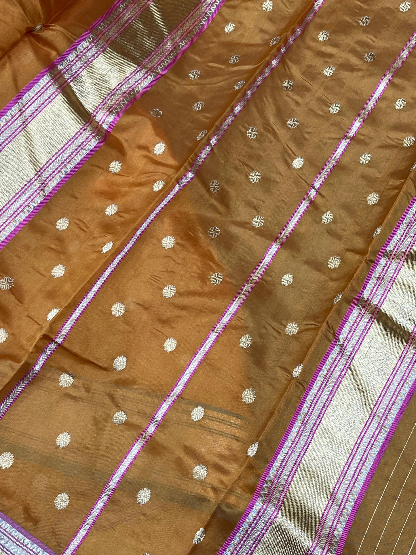 MUSTARD GOLD SILK DO RUKHI PURE HANDLOOM CHANDERI SAREE