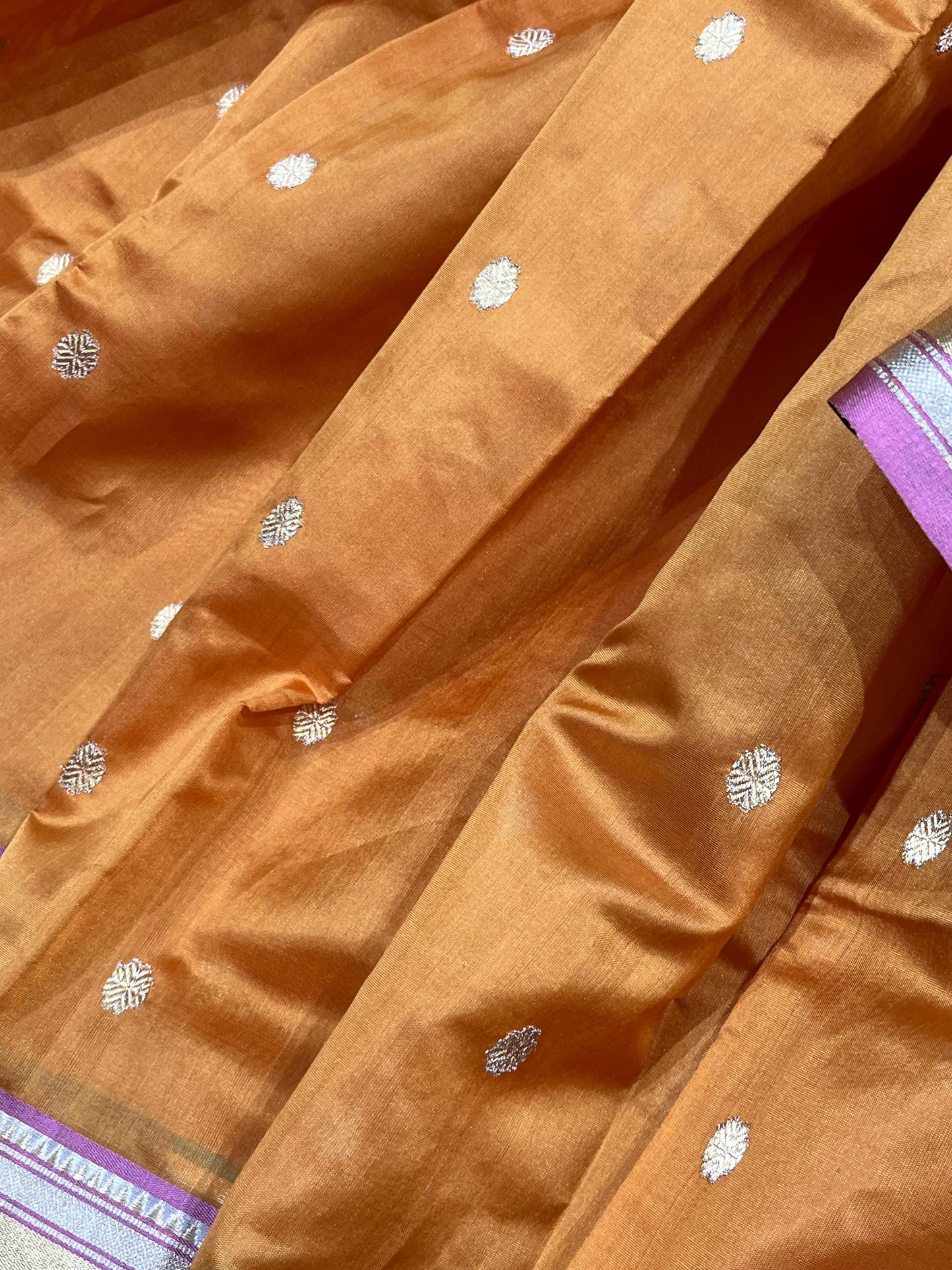 MUSTARD GOLD SILK DO RUKHI PURE HANDLOOM CHANDERI SAREE