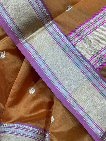 MUSTARD GOLD SILK DO RUKHI PURE HANDLOOM CHANDERI SAREE