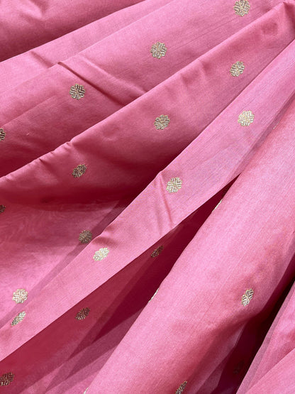 PINK SILK DO RUKHI PURE HANDLOOM CHANDERI SAREE