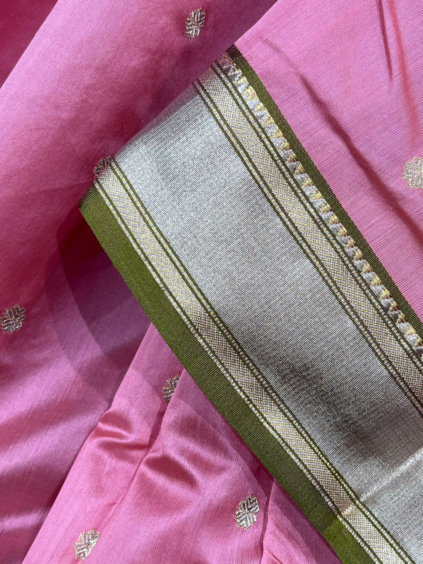 PINK SILK DO RUKHI PURE HANDLOOM CHANDERI SAREE
