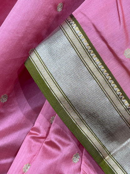 PINK SILK DO RUKHI PURE HANDLOOM CHANDERI SAREE