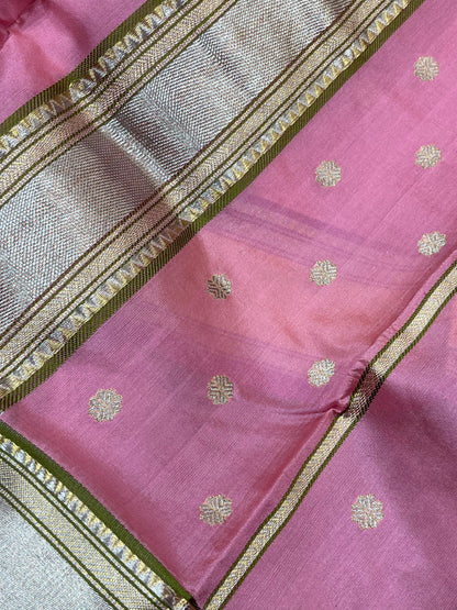 PINK SILK DO RUKHI PURE HANDLOOM CHANDERI SAREE