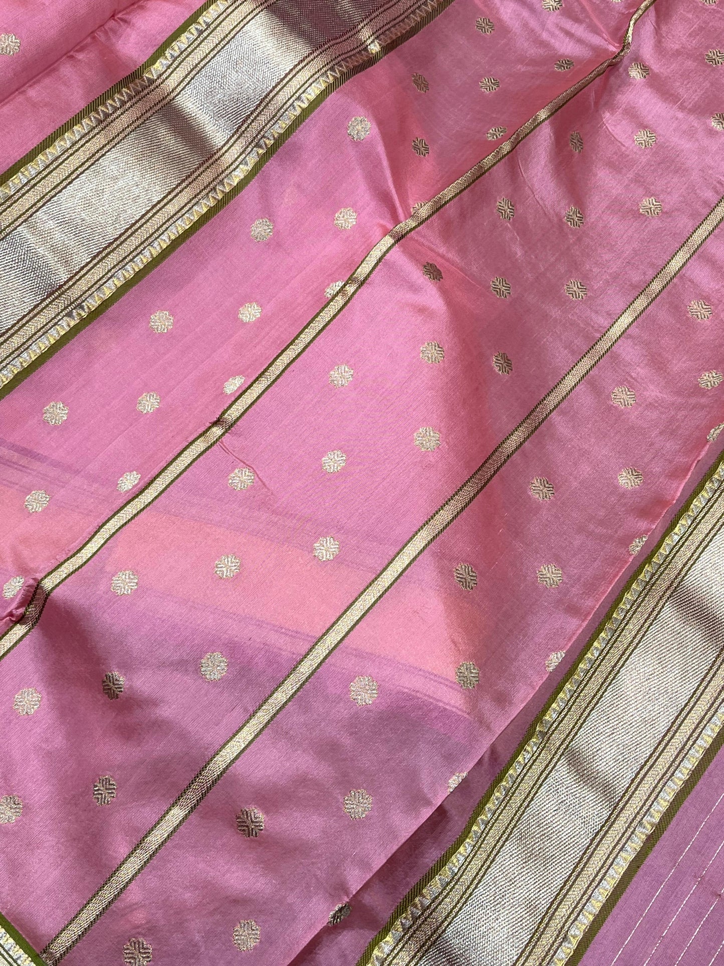 PINK SILK DO RUKHI PURE HANDLOOM CHANDERI SAREE