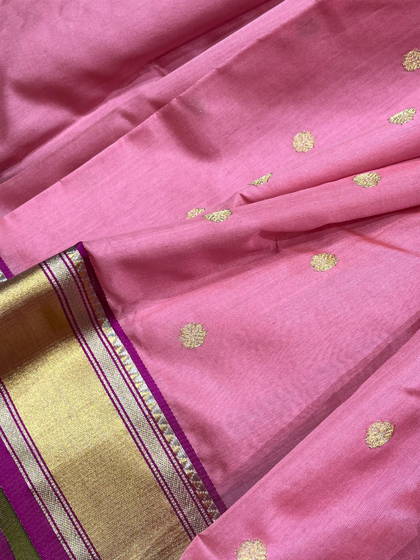 PINK SILK DO RUKHI PURE HANDLOOM CHANDERI SAREE