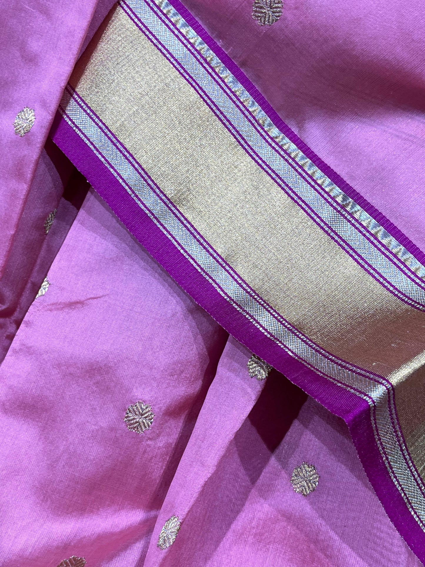 PINK SILK DO RUKHI PURE HANDLOOM CHANDERI SAREE