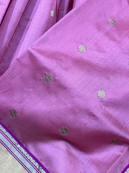 PINK SILK DO RUKHI PURE HANDLOOM CHANDERI SAREE