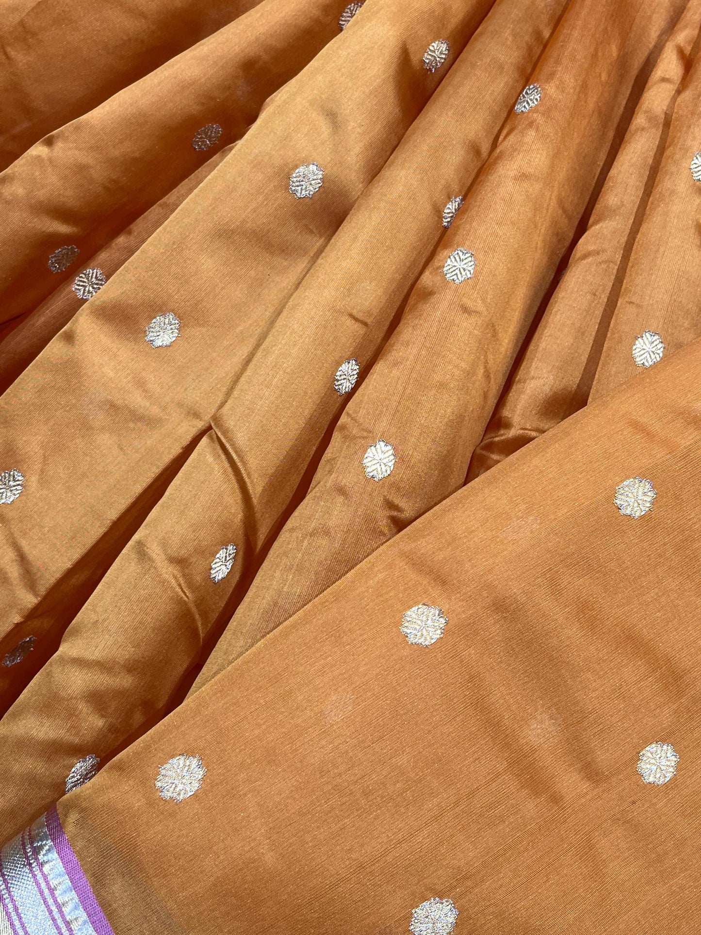 MUSTARD GOLD SILK DO RUKHI PURE HANDLOOM CHANDERI SAREE