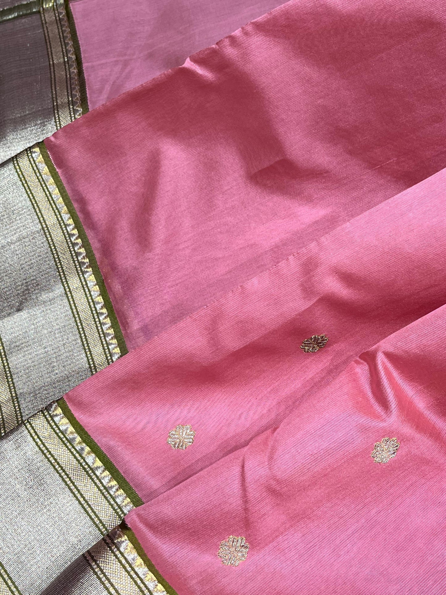 PINK SILK DO RUKHI PURE HANDLOOM CHANDERI SAREE