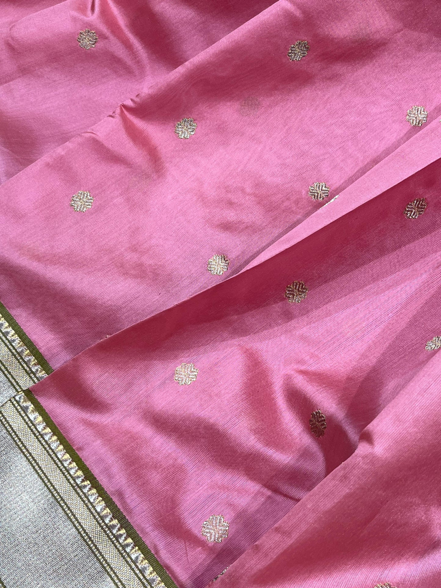 PINK SILK DO RUKHI PURE HANDLOOM CHANDERI SAREE