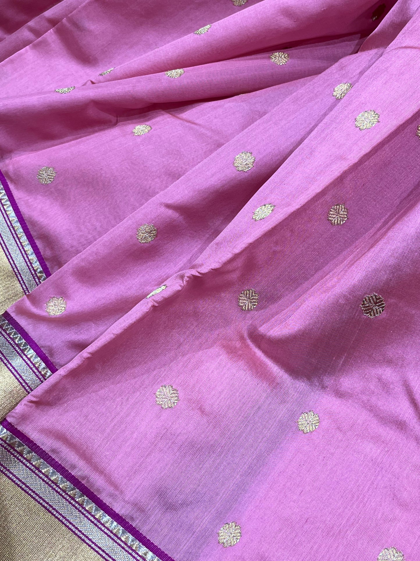 PINK SILK DO RUKHI PURE HANDLOOM CHANDERI SAREE