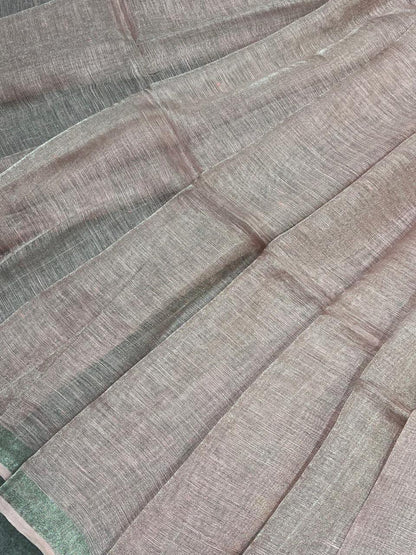 POWDER PINK TISSUE PURE HANDLOOM LINE SAREE