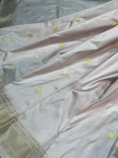 POWDER PINK SILK PURE HANDLOOM PAITHANI SAREE