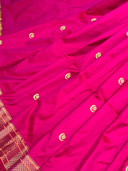 PINK SILK PURE HANDLOOM PAITHANI SAREE