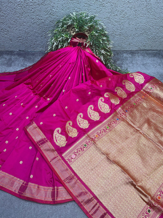 PINK SILK PURE HANDLOOM PAITHANI SAREE