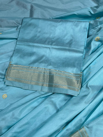 BLUE SILK PURE HANDLOOM PAITHANI SAREE