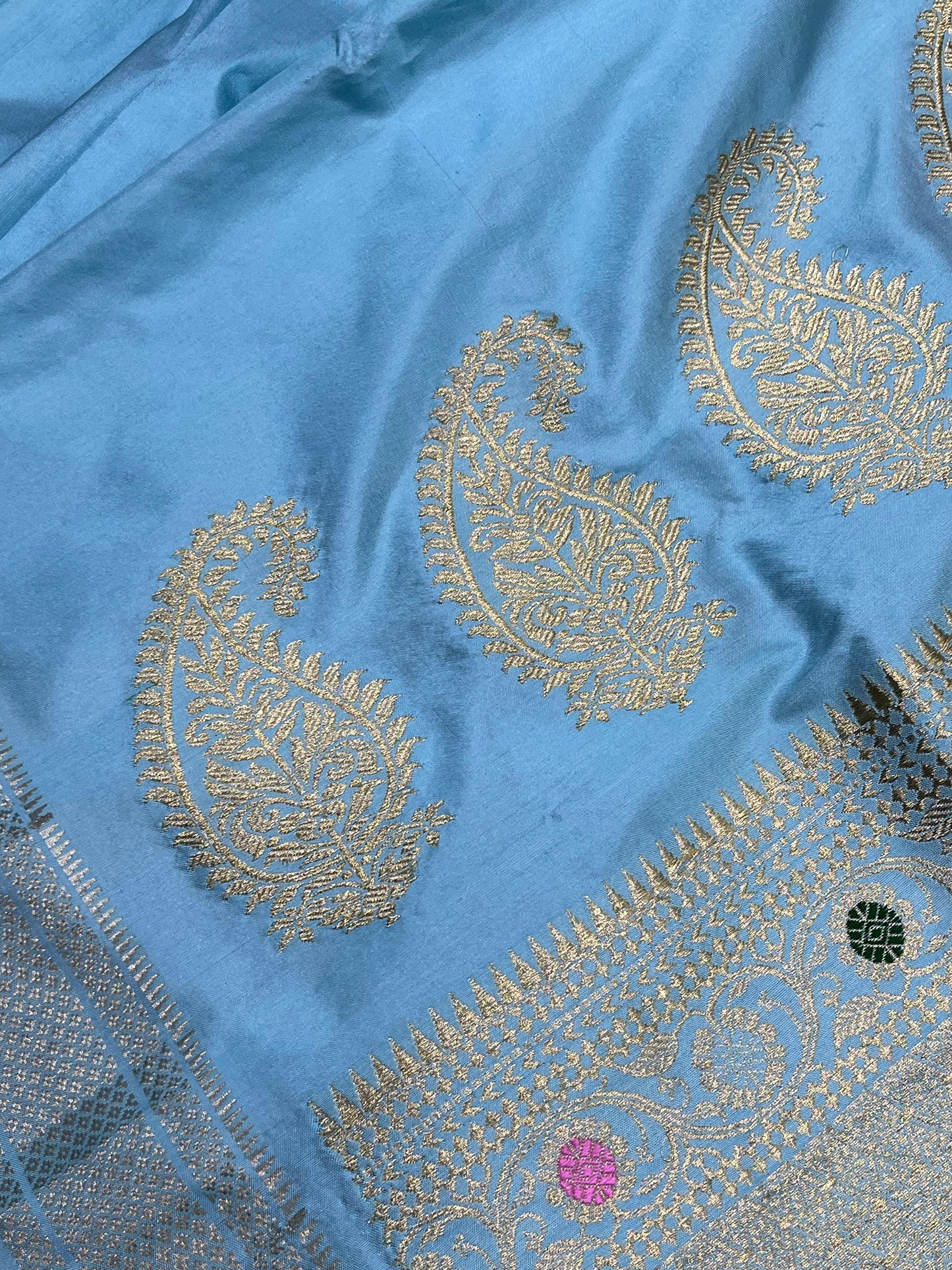 BLUE SILK PURE HANDLOOM PAITHANI SAREE