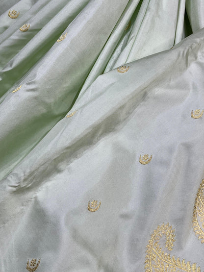 LIGHT PISTA GREEN SILK PURE HANDLOOM PAITHANI SAREE