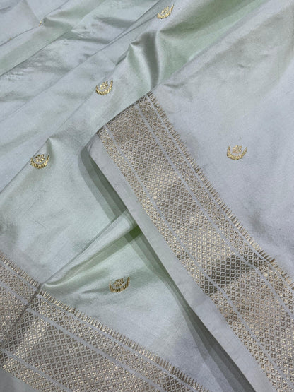 LIGHT PISTA GREEN SILK PURE HANDLOOM PAITHANI SAREE
