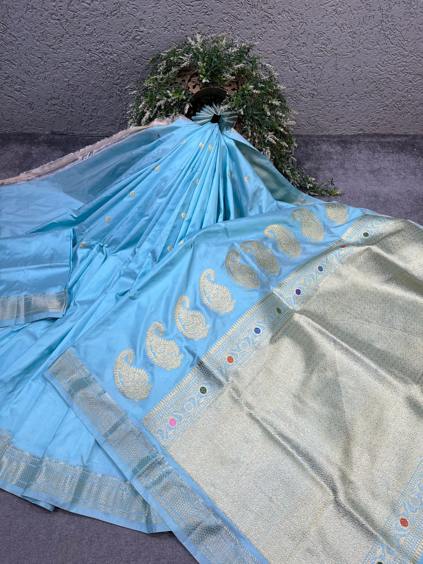 BLUE SILK PURE HANDLOOM PAITHANI SAREE