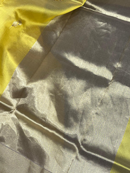 YELLOW SILK PURE HANDLOOM CHANDERI  SAREE